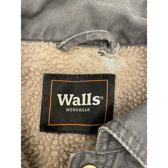 Walls Workwear Jacket Mens Gray Size Large Outdoor Sherpa Lined - Picture 3 of 8